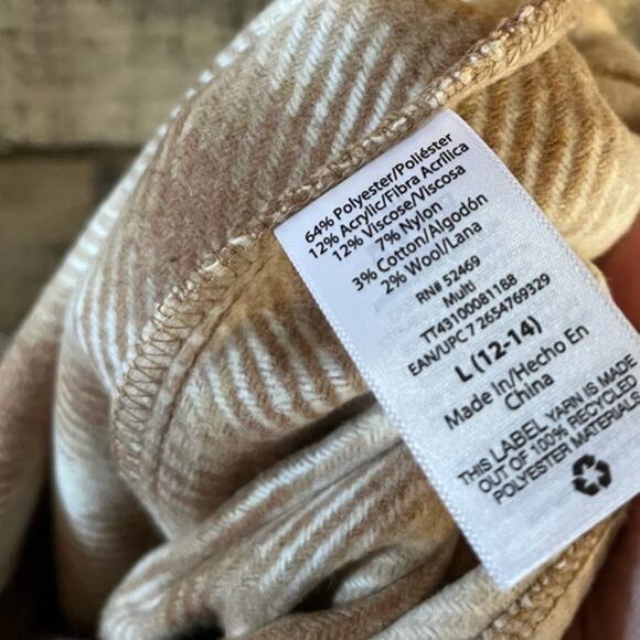 Time And Tru Tan And White Fringe Skirt Size Large - Picture 10 of 10